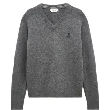 Свитер с логотипом и V-образным вырезом