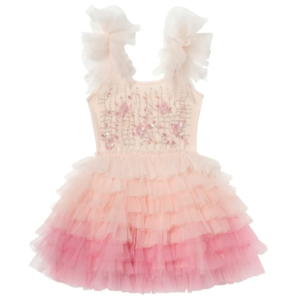 Платье с каскадными воланами