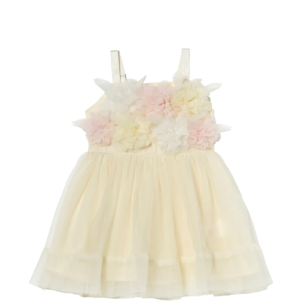 Тюлевое платье с цветочным принтом