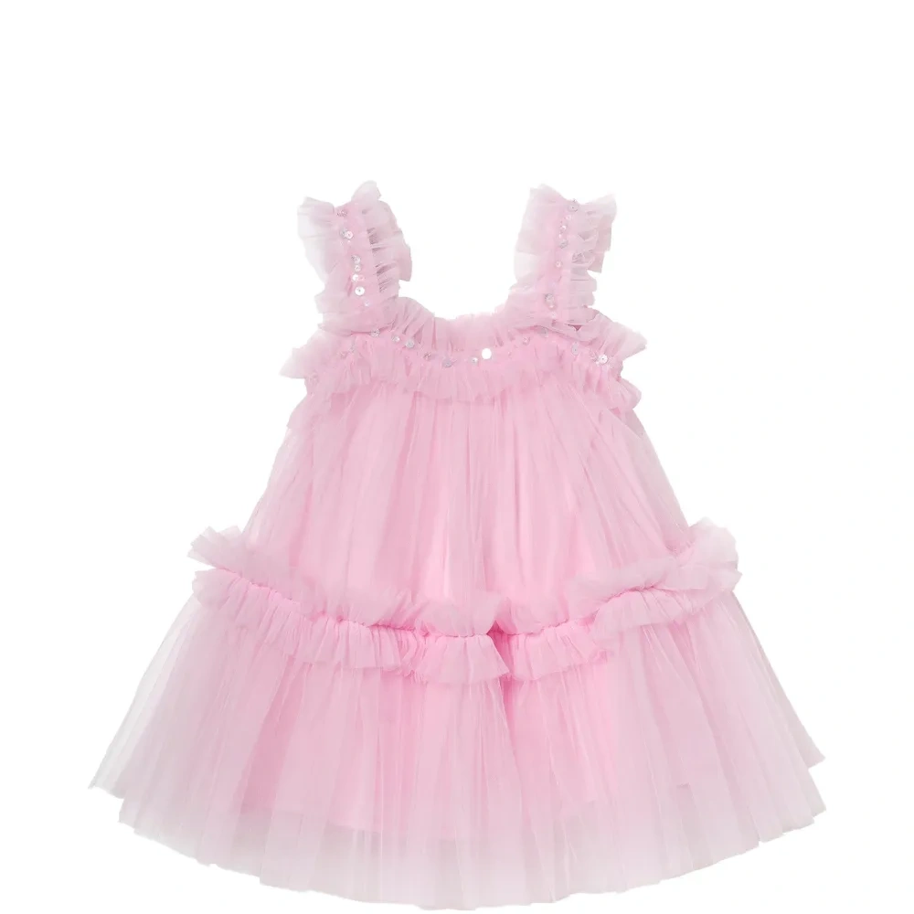 Платье-петитфур из тюля с оборками