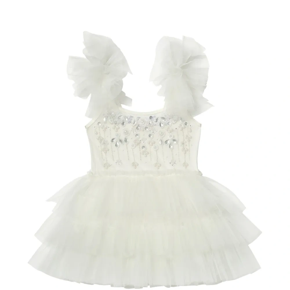 Платье-пачка с оборками и украшениями