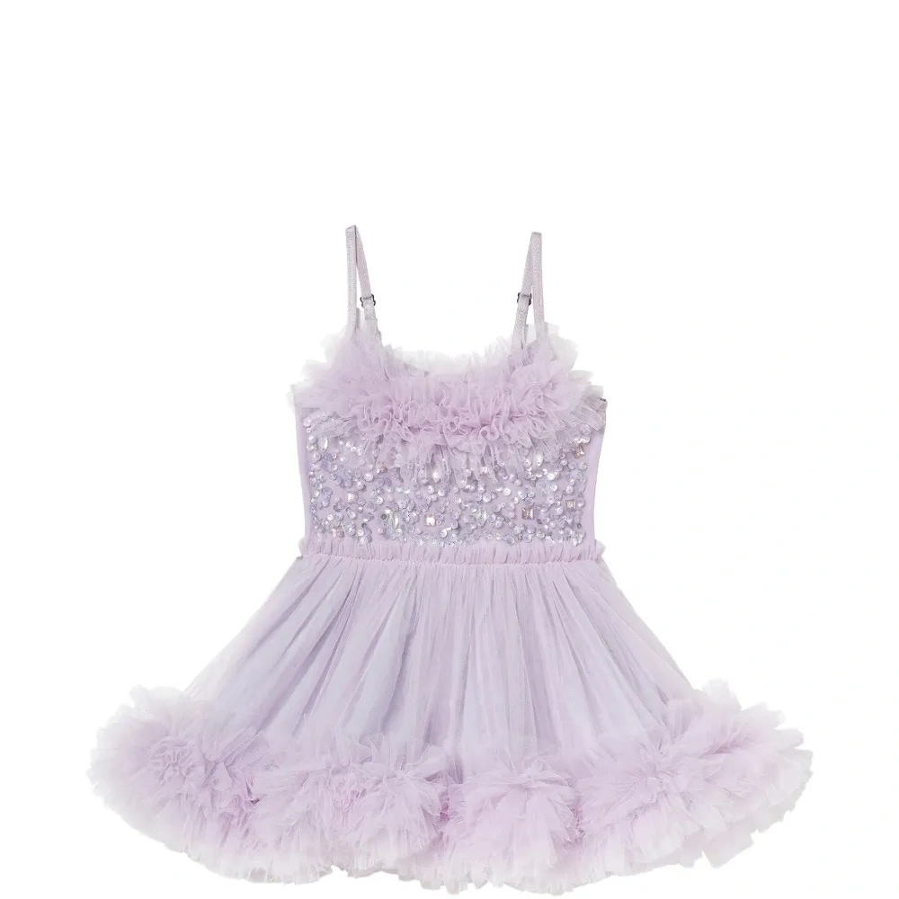 Платье-пачка с пайетками и рюшами