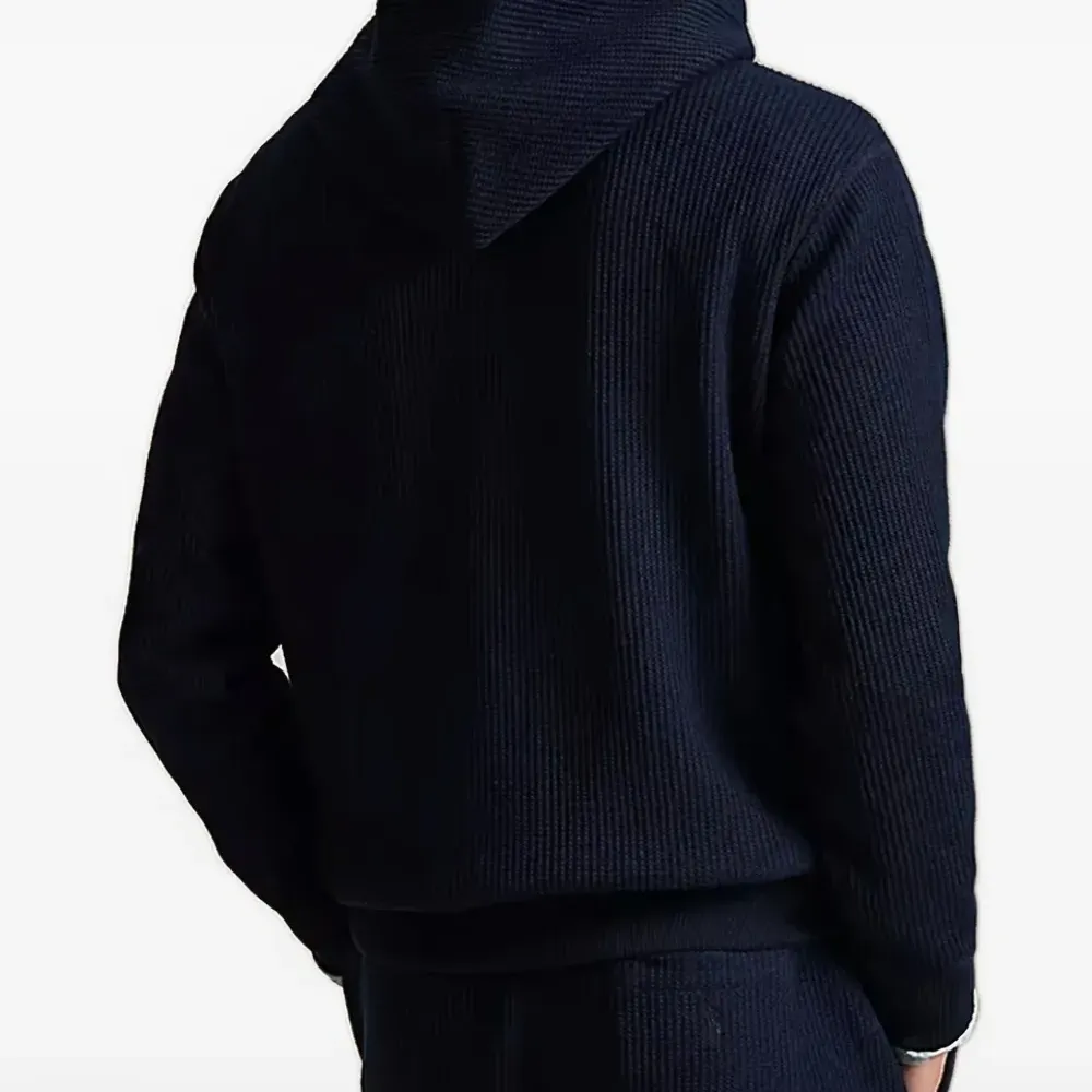 Вязаный худи вафельной вязки