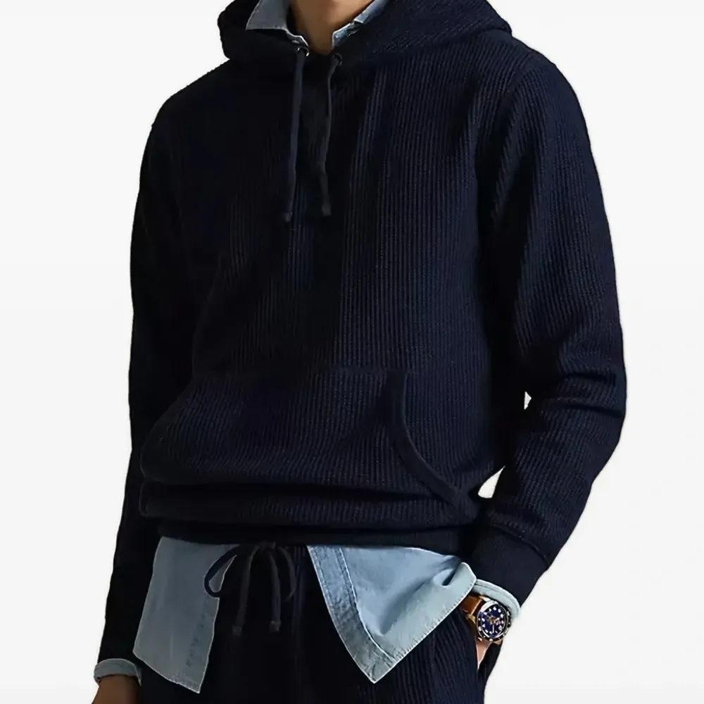 Вязаный худи вафельной вязки