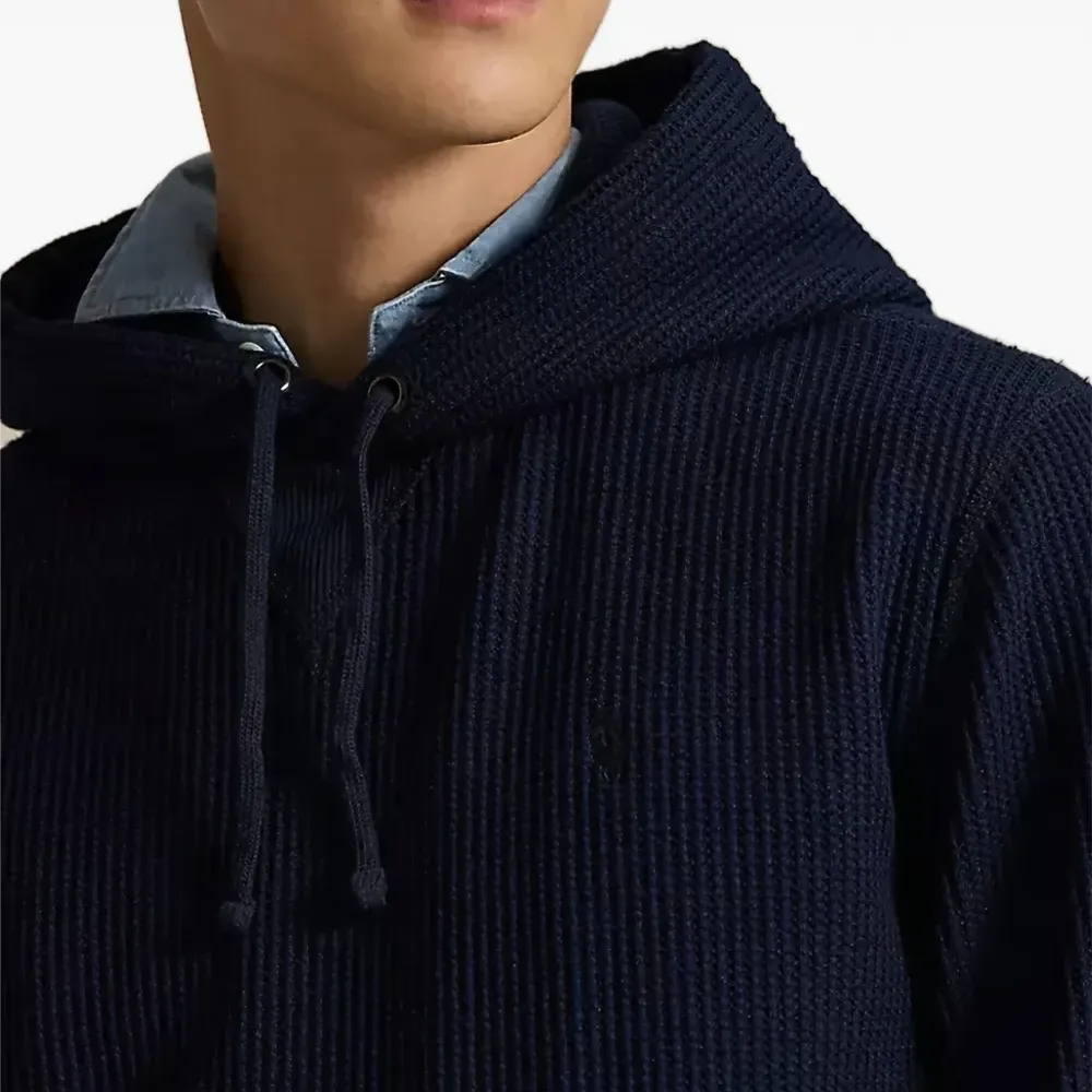 Вязаный худи вафельной вязки