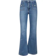 Джинсы-клёш с передними карманами