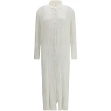 Плиссированное макси-платье на пуговицах Плиссированное макси-платье на пуговицах