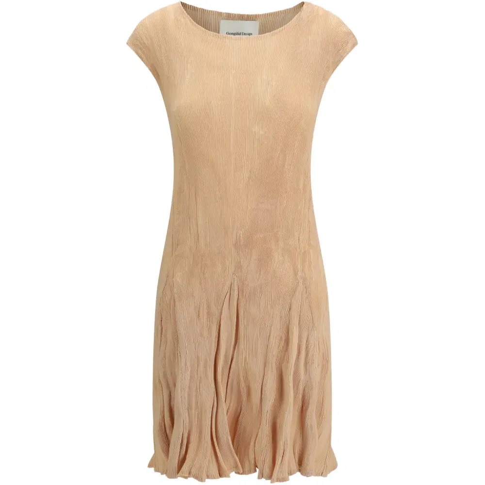 Мини-платье с волнистыми плиссировками