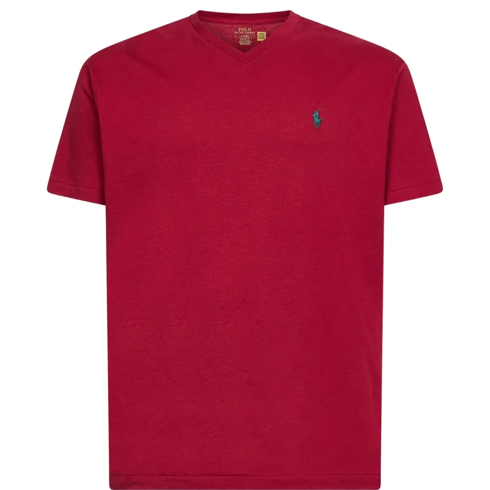 Футболка с V-образным вырезом в рубчик