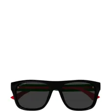 Солнцезащитные очки-прямоугольники с полосатыми деталями Солнцезащитные очки-прямоугольники с полосатыми деталями