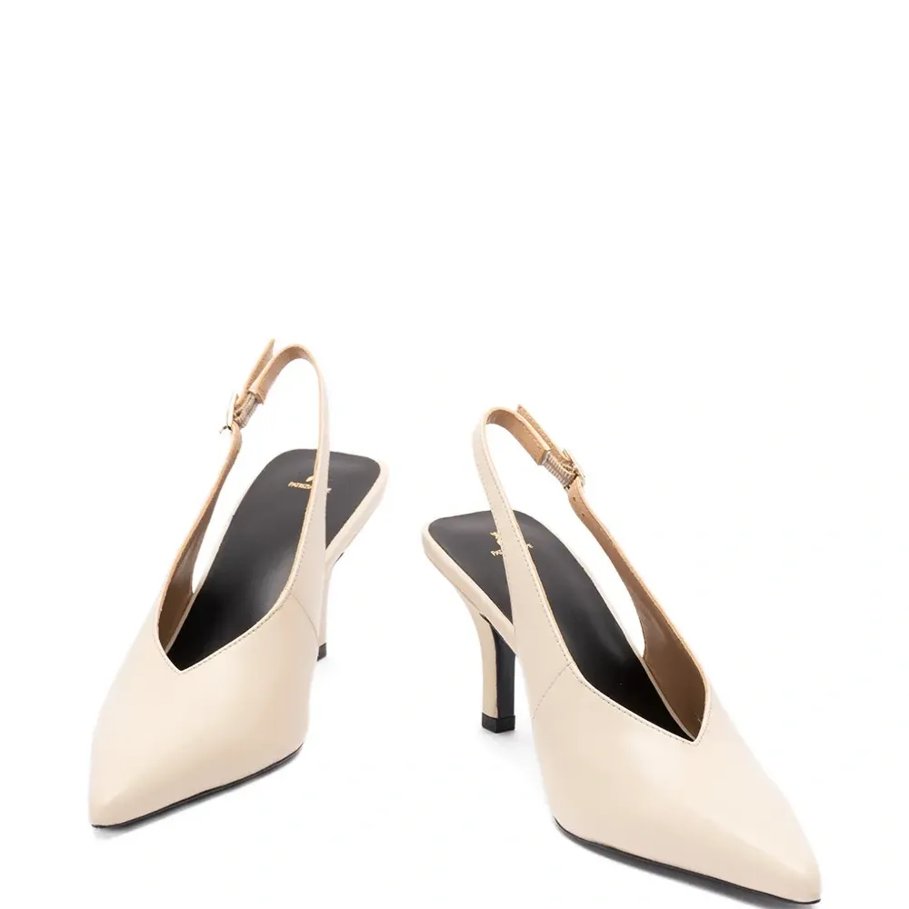 Кожаные босоножки с открытой пяткой