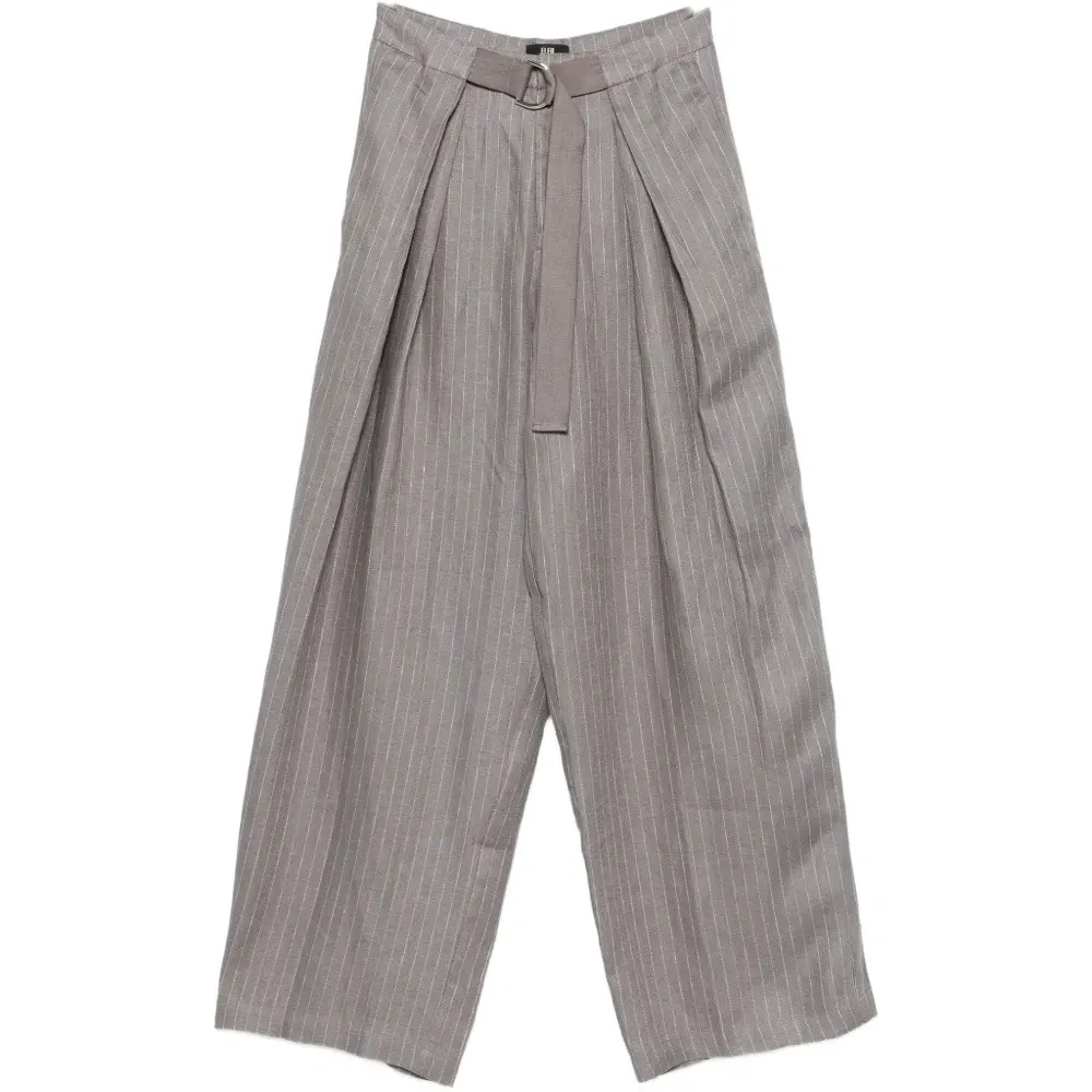 Брюки с полосатым принтом и поясом