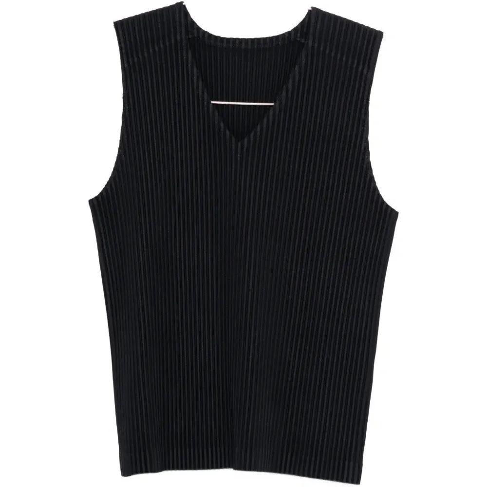 Плиссированная блузка с V-образным вырезом