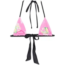 Бикини-топ с прибрежным цветочным принтом и завязками