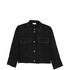 Рубашка с контрастной прострочкой Рубашка с контрастной прострочкой