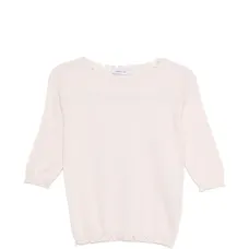 Джемпер с короткими рукавами и волнистым краем Джемпер с короткими рукавами и волнистым краем