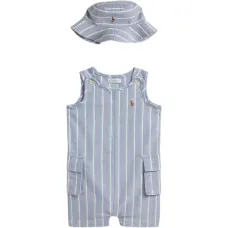 Комплект из двух ромперов в полоску с карманом Комплект из двух ромперов в полоску с карманом