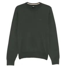 Вязаный свитер с круглым вырезом и отделкой в полоску