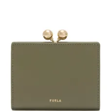 Кожаный монетник с застежкой в виде шариков