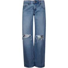 Джинсы с пятью карманами и эффектом потертостей