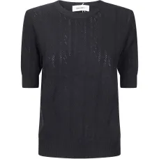 Футболка с ажурным узором и круглым вырезом Футболка с ажурным узором и круглым вырезом