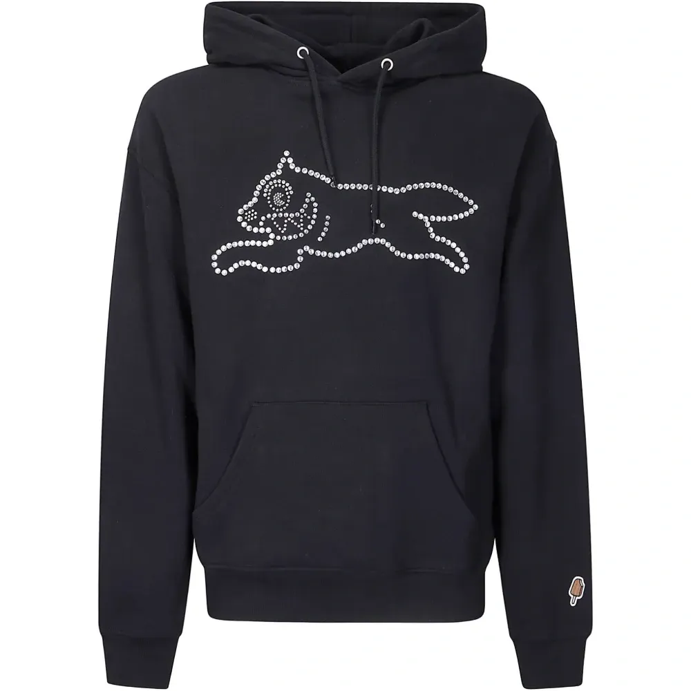 Худи с кристаллами и изображением бегущей собаки