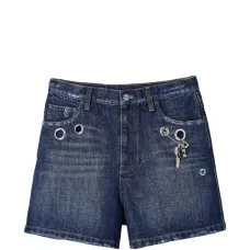 Джинсовые шорты с люверсами Джинсовые шорты с люверсами