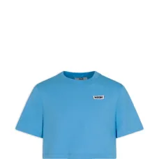 Укороченная футболка с нашивкой-логотипом