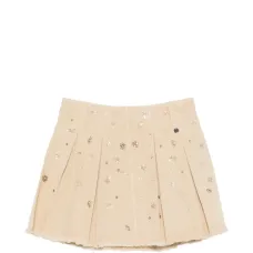 Мини-юбка с бисерной вышивкой и плиссировкой