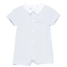 Комплект коротких комбинезонов с вышивкой и воротником