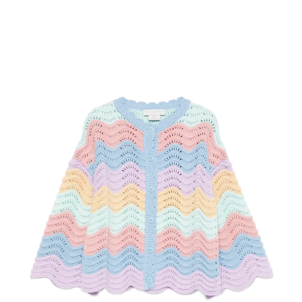 Многоцветный кардиган с зубчатым краем