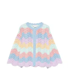 Многоцветный кардиган с зубчатым краем