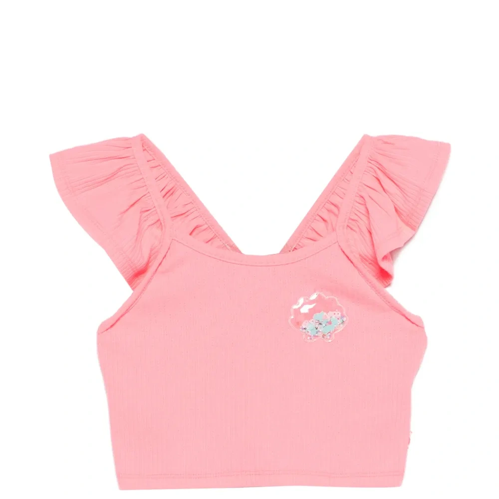 Топ с оборками и аппликацией