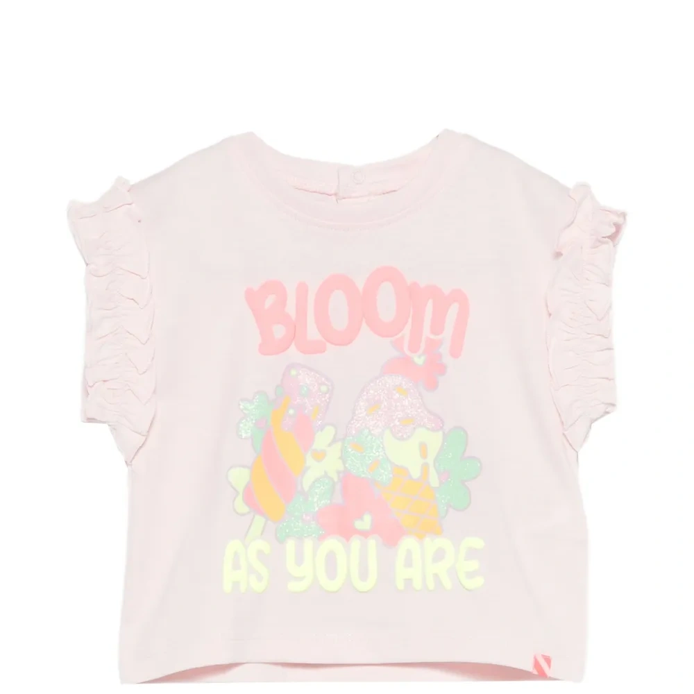 Футболка с оборками и принтом