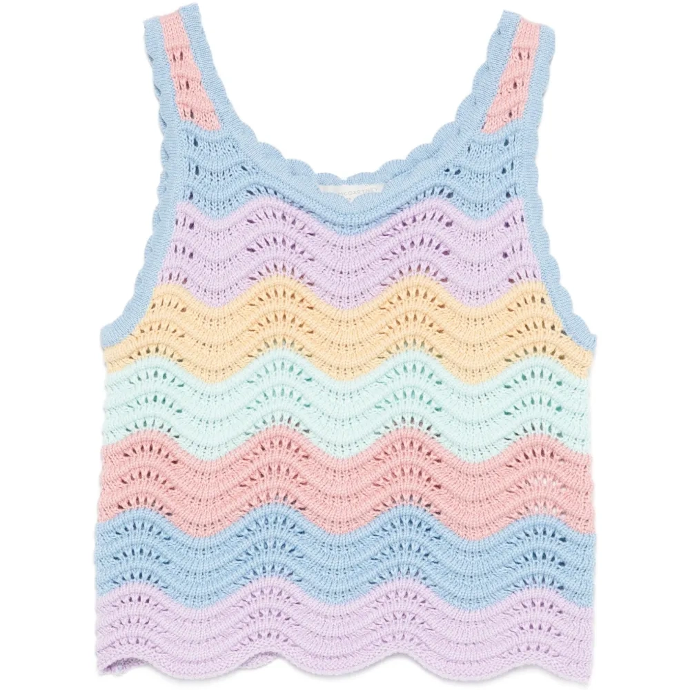 Топ с волнистыми краями и полосками