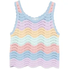 Топ с волнистыми краями и полосками