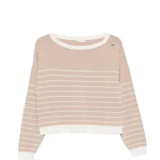 Полосатый украшенный свитер