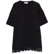 Футболка с кружевной отделкой