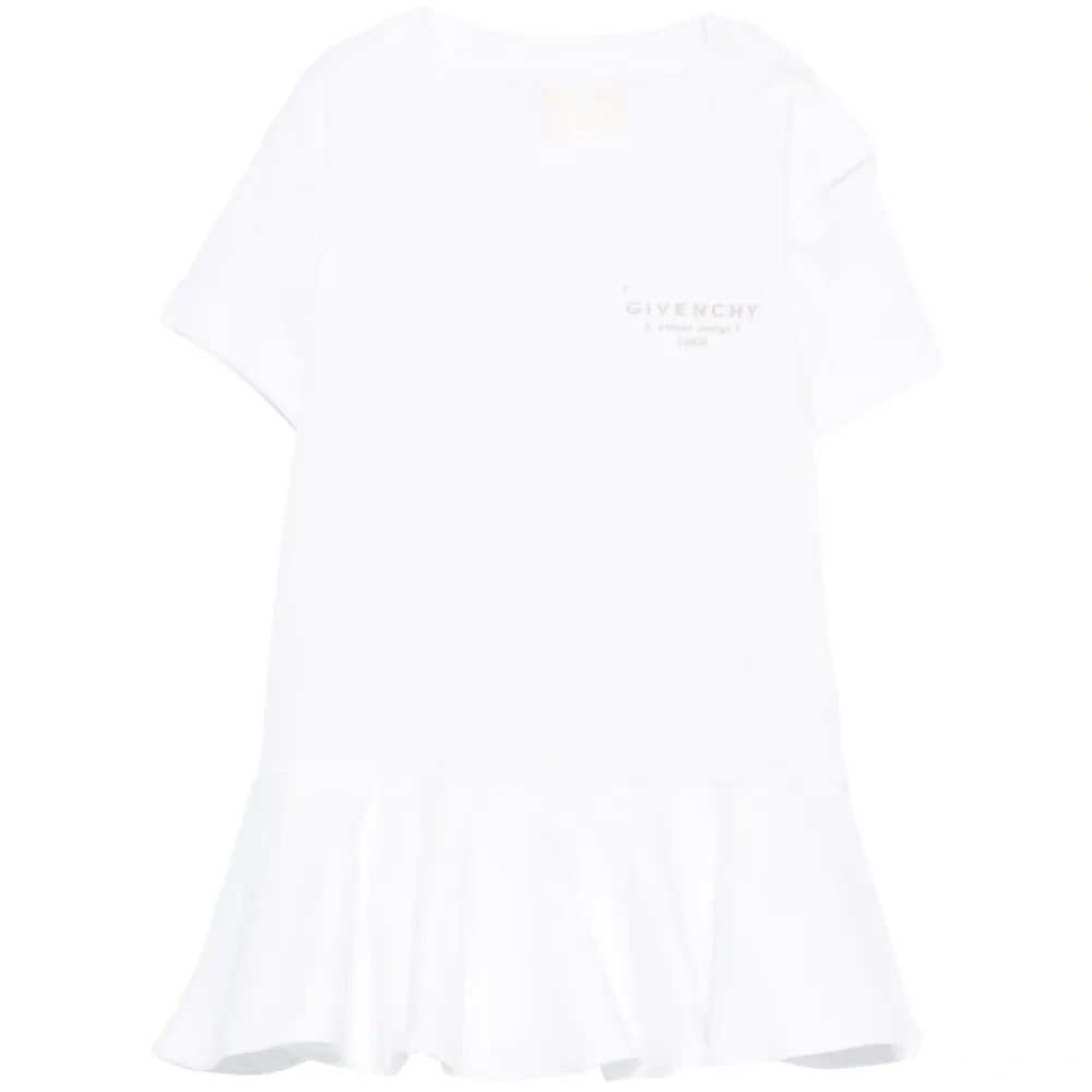 Платье с оборками и логотипом