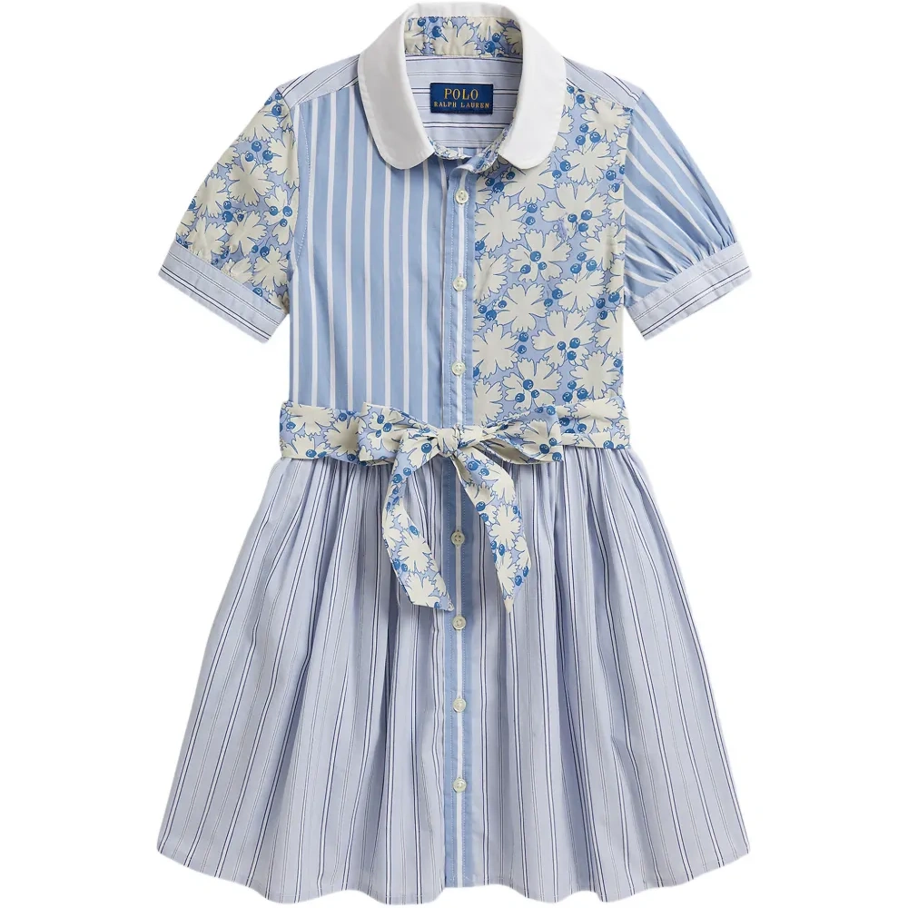 Платье в полоску с цветочным принтом