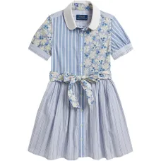 Платье в полоску с цветочным принтом