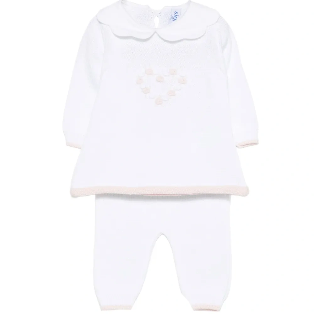 Комплект из двух предметов с вышивкой в виде цветов (брюки и верх)