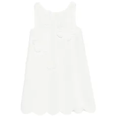 Платье с цветочными аппликациями и волнистым краем