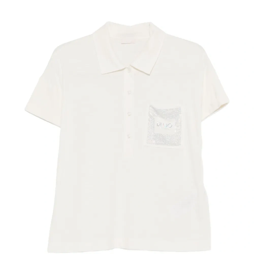 Поло с кристаллическим карманом Поло с кристаллическим карманом