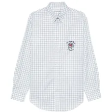 Рубашка в клетку с вышитым логотипом