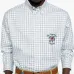 Рубашка в клетку с вышитым логотипом