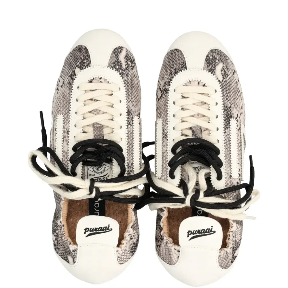 Кроссовки из кожи змеи с изображением льва Кроссовки из кожи змеи с изображением льва