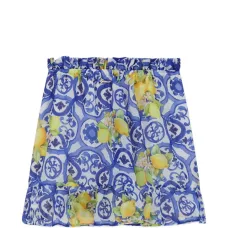 Юбка с узором и оборкой по подолу Юбка с узором и оборкой по подолу