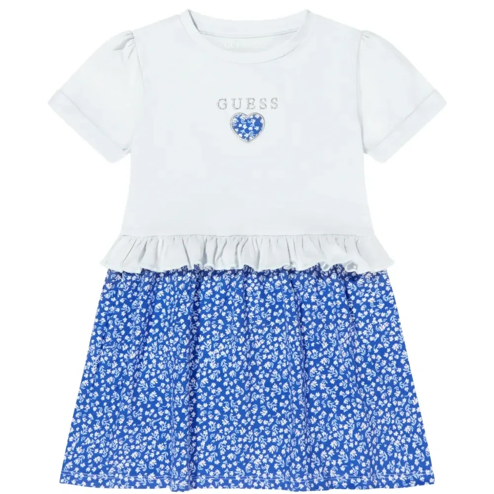 Платье с рюшами и цветочным принтом