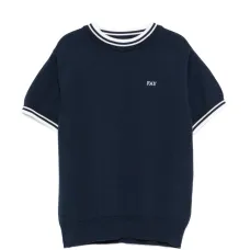 Футболка с короткими рукавами и полосатой отделкой